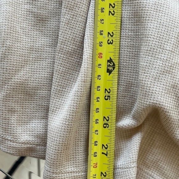 LOGO Lounge Duster Cardigan long length, beige, plus size, cozy travel size 2X - Picture 15 of 16